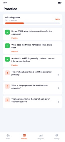 OSHA Forklift Cert iPhone screenshot