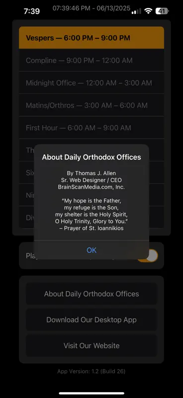 Daily Orthodox Offices Mobile screenshot 4 of 4