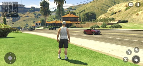 Rise of Gangsters : Crime City - Take in the expansive open-world landscape, showcasing diverse terrains and the player's full range of movement through the vast city.