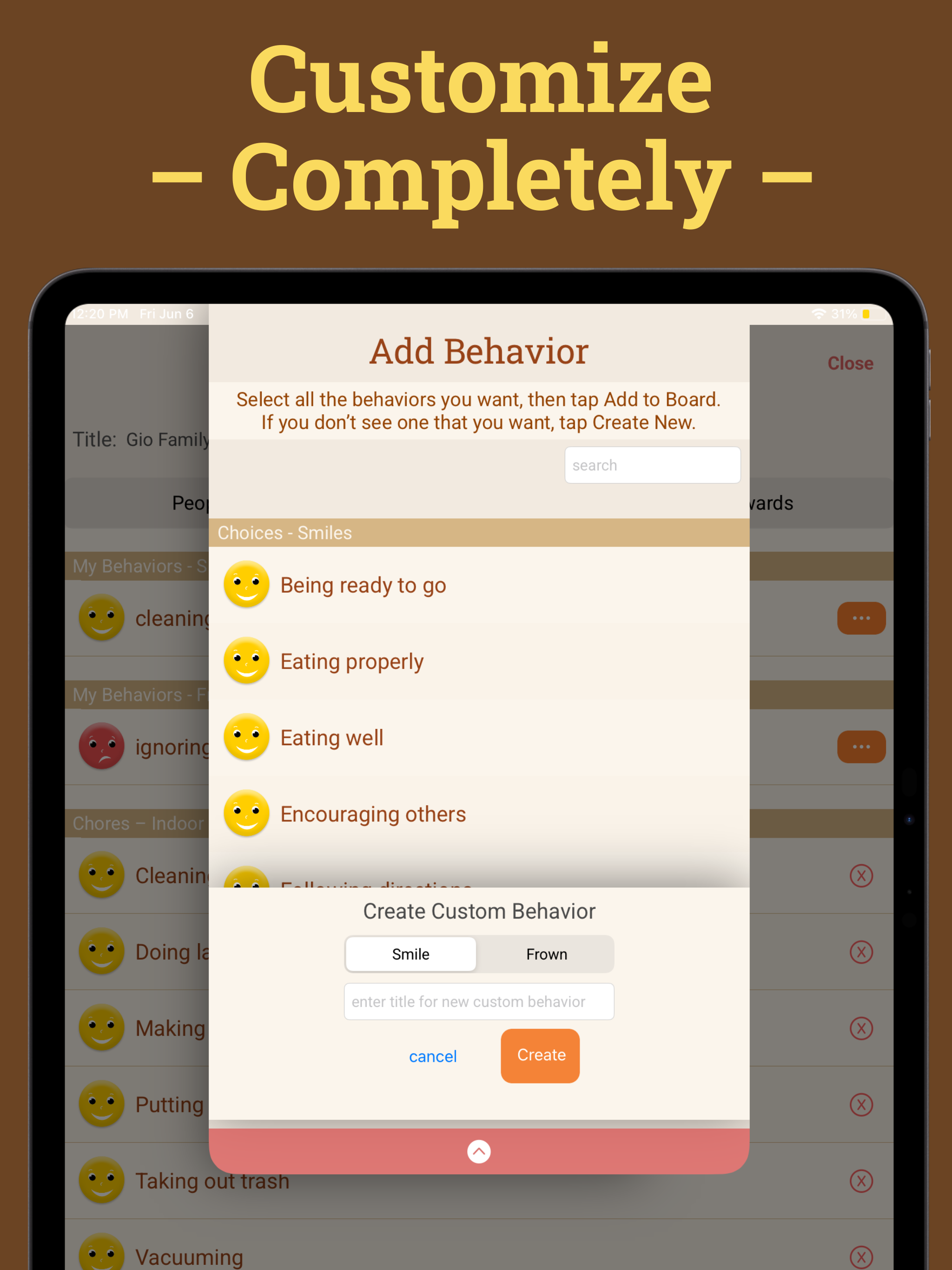 Smiles & Frowns: Rewards Chart
