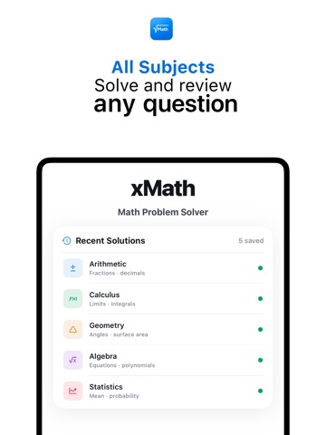 xMath- AI Math Problem Solver iPad screenshot