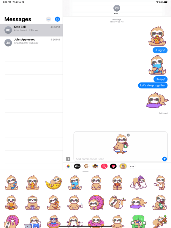 Screenshot #6 pour Sleepy Sloth Stickers