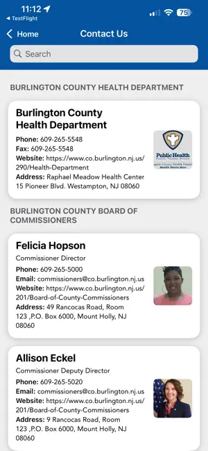 Burlington County Health screenshot 2