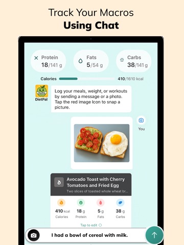 AI Food Tracker - DietPal iPad screenshot