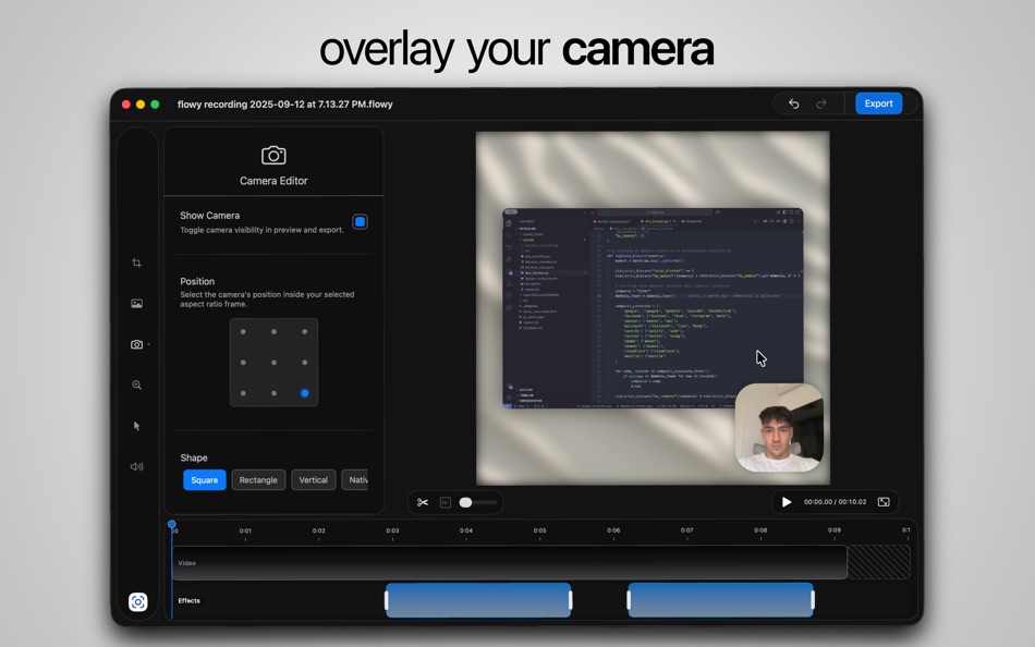#2. flowy screen recorder & editor (macOS) di: FRTN SOFTWARE S.R.L.