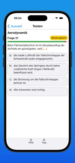 Screenshot von Fallschirmsprung Lernfragen auf dem iPhone 5