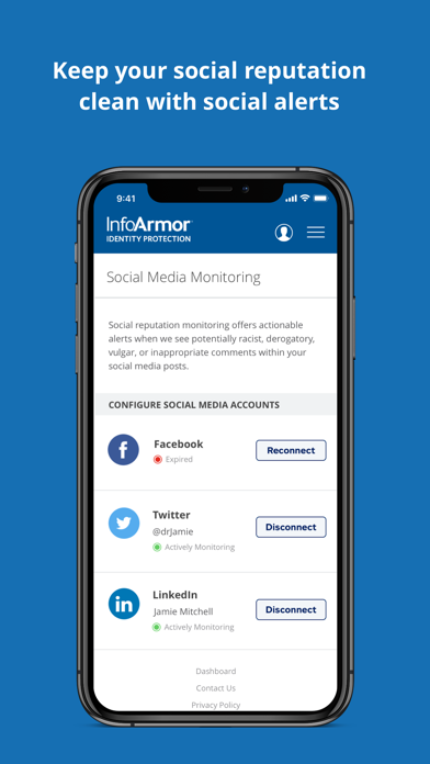 InfoArmor App Screenshot