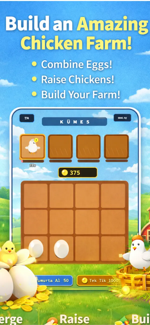 Screenshot #2 pour Merge Chickens: Egg Factory