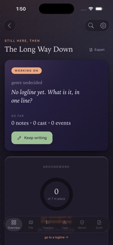 Driftnote: Story Planner iPhone screenshot