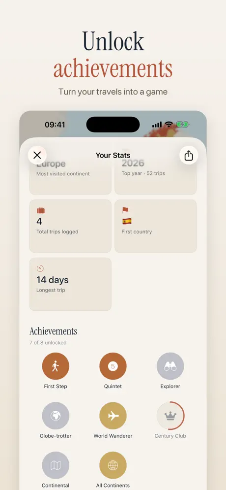 Tessera Travel Map — iPhone-Screenshot 3