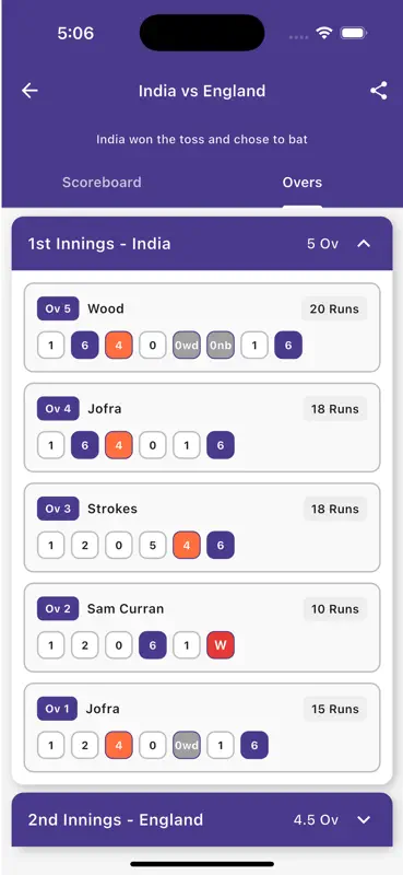 CrickMatch - Live Scorer screenshot 4 of 5
