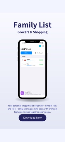 Family List screenshot