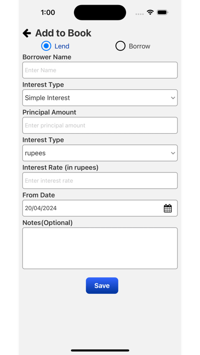 Interest Calculator (India) Screenshot