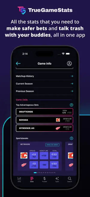 TrueGameStats: AI Sports Picks screenshot 1