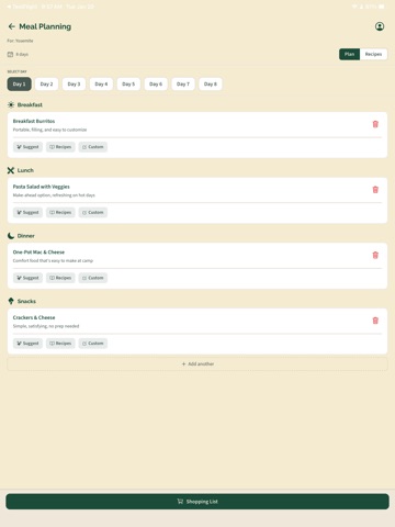 Complete Camping App iPad screenshot