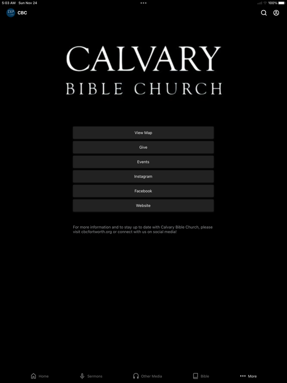 Calvary Bible Church iPad screenshot 4 - Lifestyle app