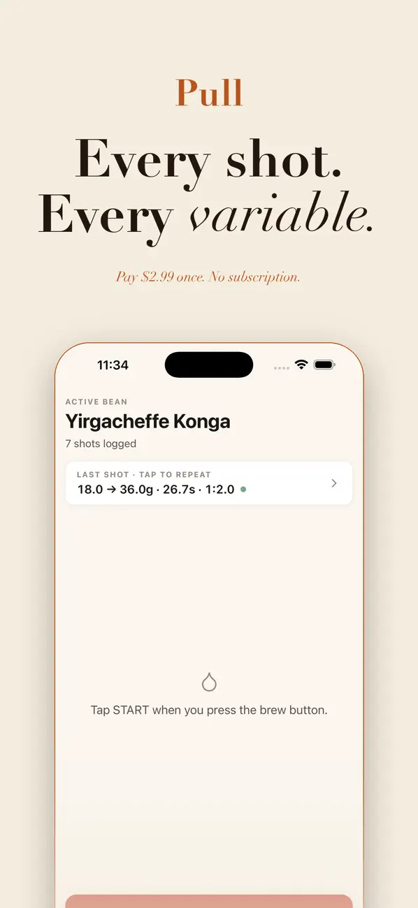 Screenshot #1 pour Pull Espresso Log