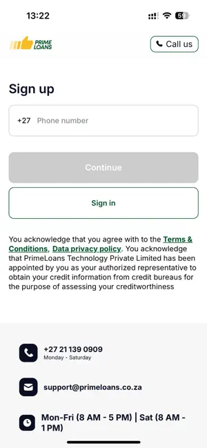 PrimeLoans iPhone screenshot 1