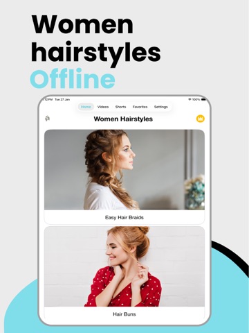 Hairstyles for Women - Offline iPad screenshot