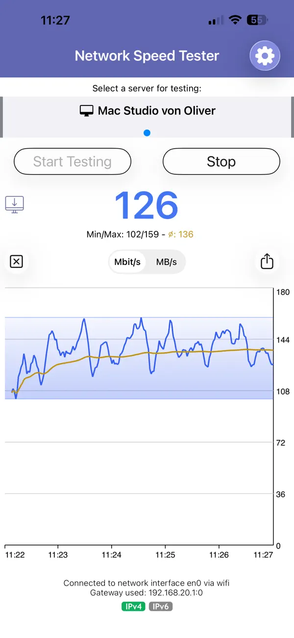 Screenshot #1 pour Network Speed Tester Client