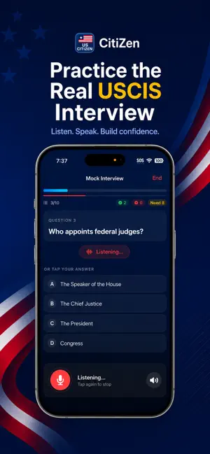 CitiZen: US Citizenship Test screenshot 1