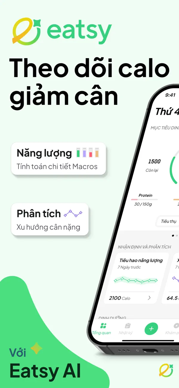 Screenshot #1 pour Eatsy: Đếm Calo & Giảm Cân