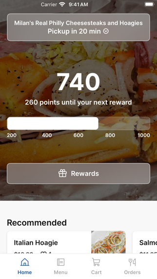 Milan's Real Philly iPhone screenshot 1 - Food & Drink app