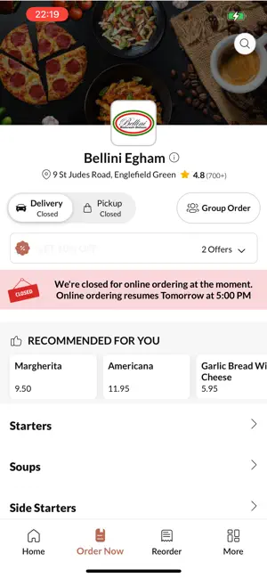 Bellini Egham. screenshot 2