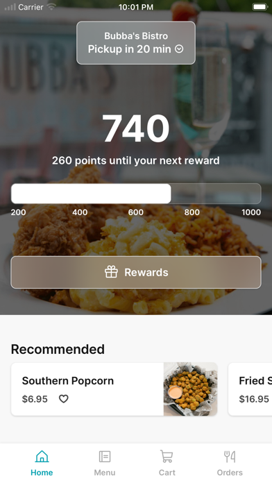Bubba's Bistro iPhone screenshot 1 - Food & Drink app