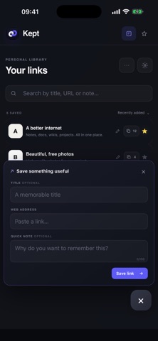 Kept: Private Link Library Screenshot 5 of 5