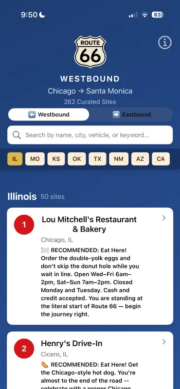 Route 66 Centennial Guide screenshot 1 of 10