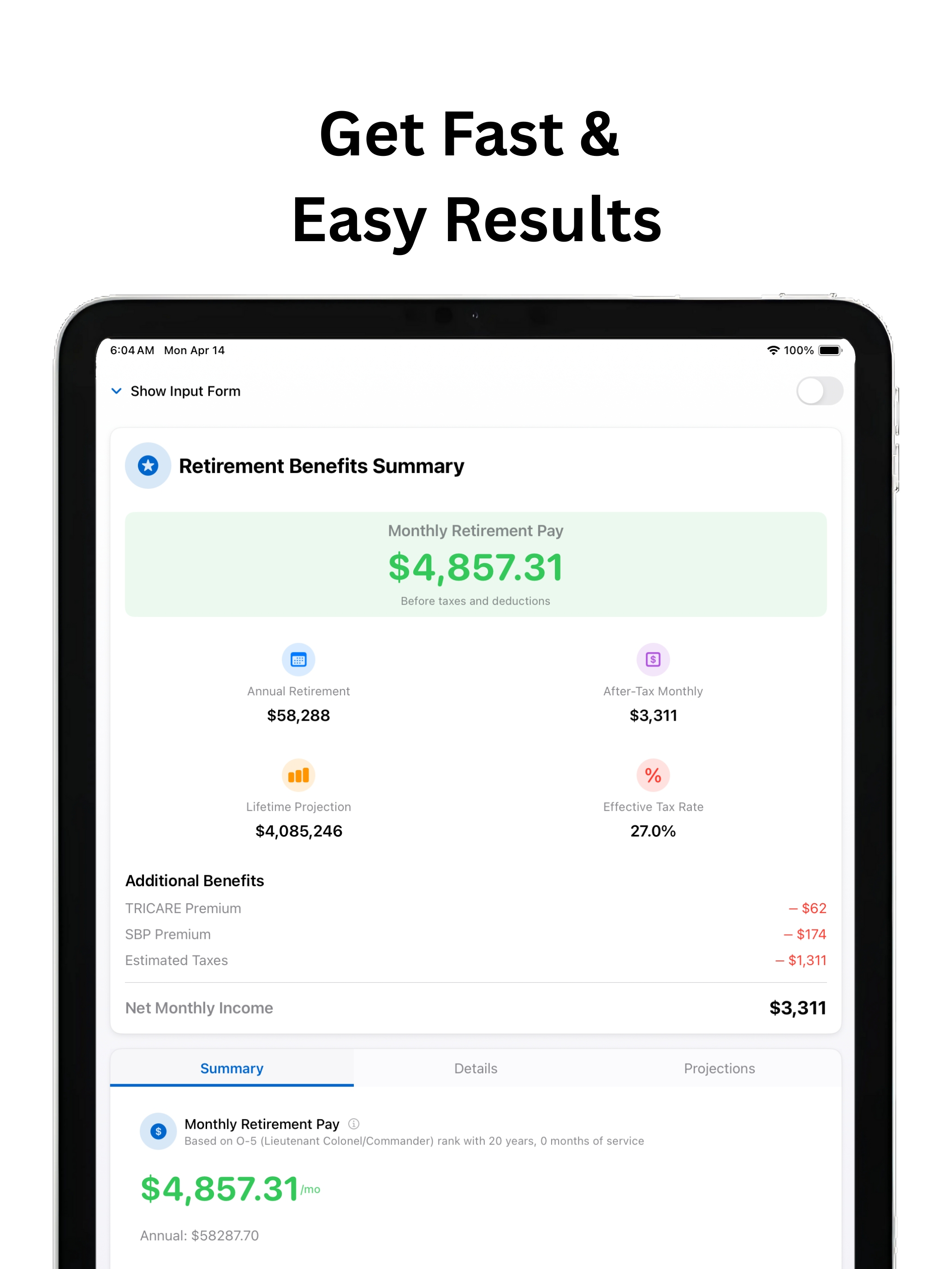 Military Retirement Calculator