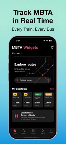 MBTA Widgets iPhone screenshot