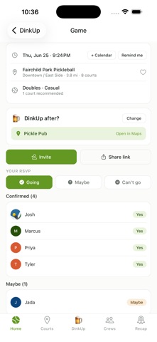 DinkUp: Fun, Food & Drinks iPhone screenshot