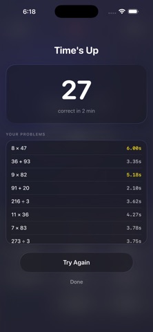 Arithmetic - Mental Math iPhone screenshot