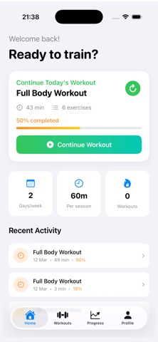 GymCraft: AI Workout Planner iPhone screenshot