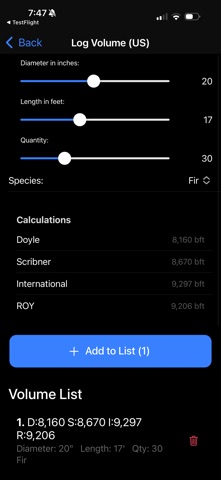 Sawmill Calculator Pro Screenshot 2 of 6
