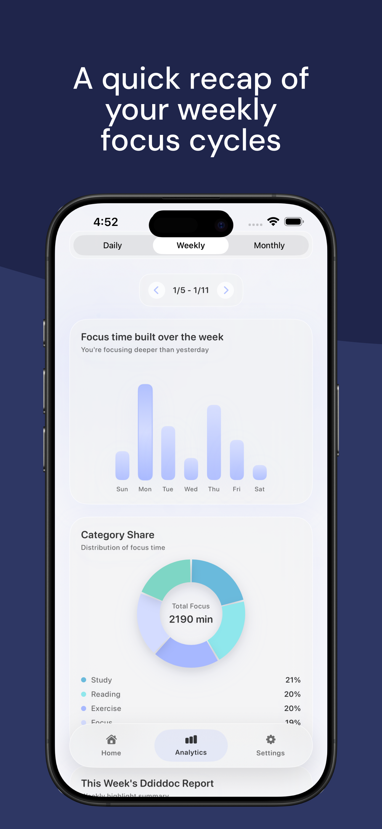Ddiddoc: Pomodoro & Focus Log screenshot 2