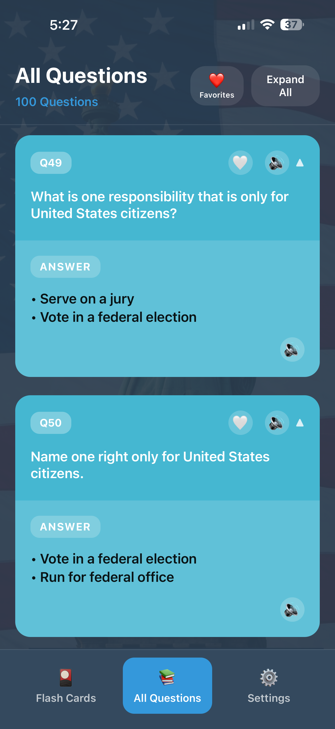 U.S. Citizenship Civics Test screenshot 9