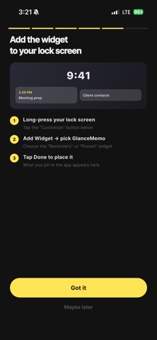 GlanceMemo iPhone screenshot
