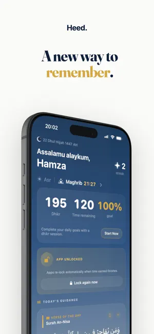 Heed : Dhikr & Screen Time screenshot 1