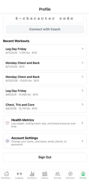 Momentum Exercise Tracker screenshot 2