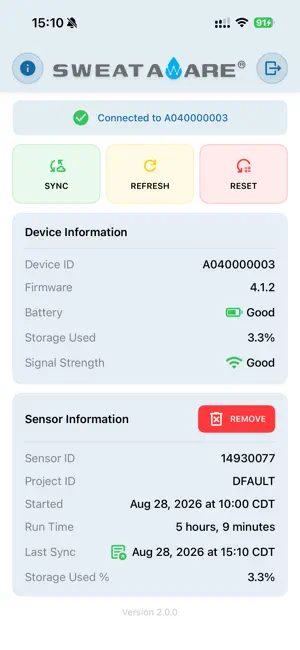 SWEAT AWARE screenshot 4