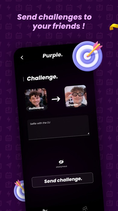 Purple. Social Timeline. Screenshot
