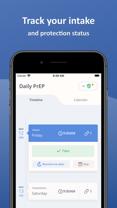 Screenshot #1 pour PrEPtime Pill Reminder