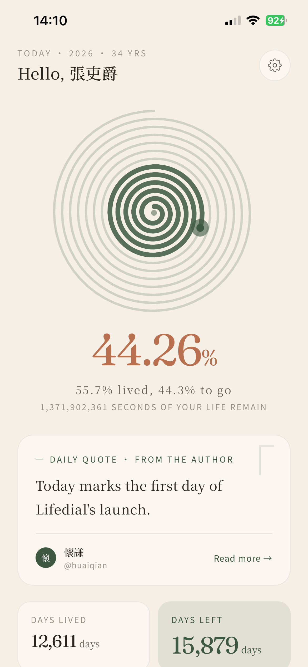 Lifedial