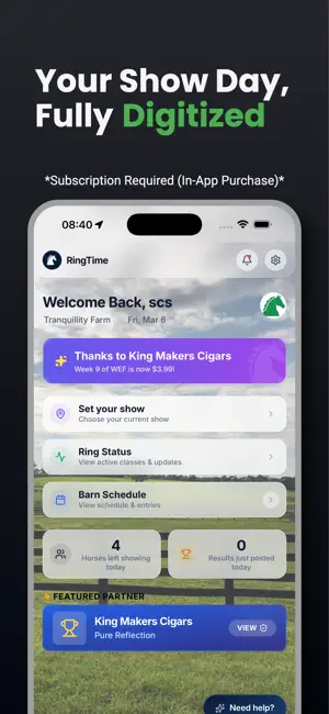 RingTime Horse Show Companion screenshot 1