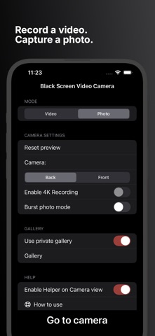 Black Screen Video Camera screenshot