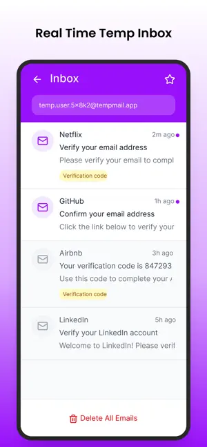 Temp Mail - Quick Email screenshot 1