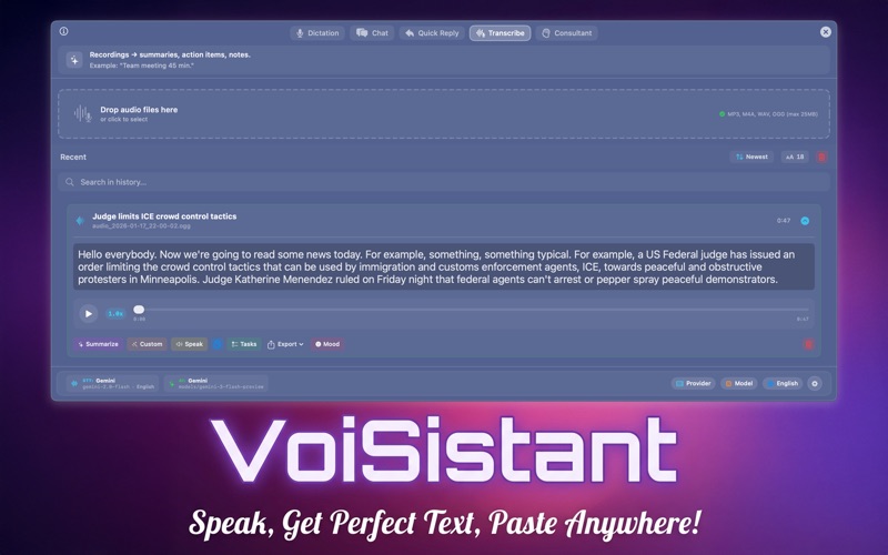 VoiSistant iPhone screenshot